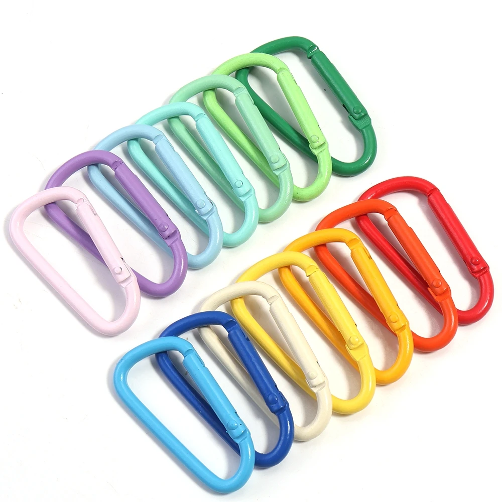 10 Stück D-Ring-Schnallen aus Legierung, Karabiner-Schlüsselanhänger, Outdoor-Camping-Schlüsselring, Schnappverschluss, Wasserflaschen-Schnallen-Set, Kletterzubehör – Detail 2