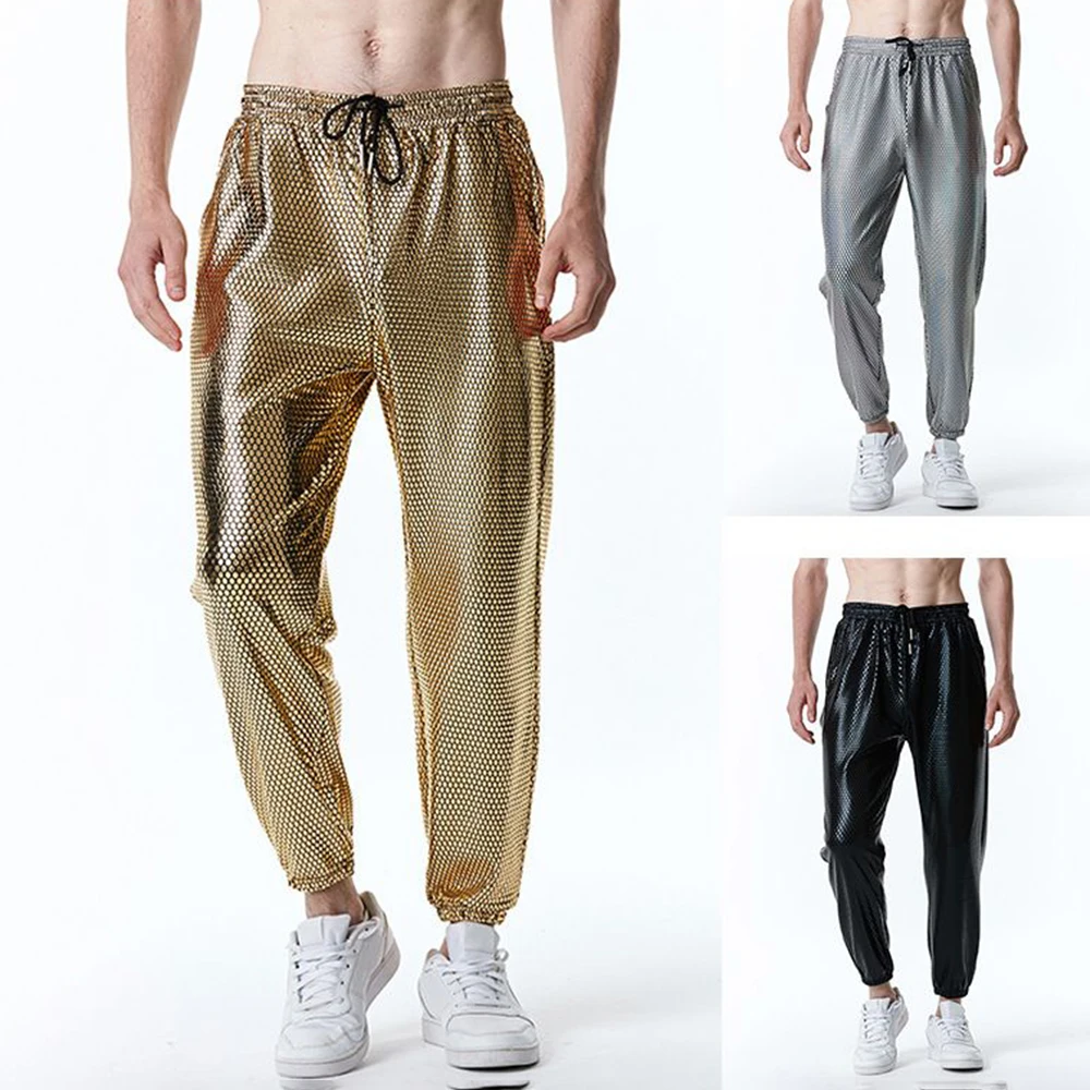 

Men's Solid Color Hot Stamping Print Trousers Retro Party Disco Fashion Trend Loose Casual Niche Summer New Men's Bottoms