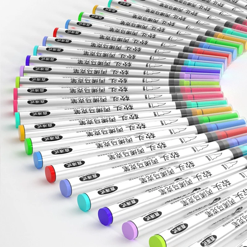12/24/36/48color Straight Liquid Acrylic Marker Waterproof Sun Protection Stackable Color for Comic Illustration Design Graffiti