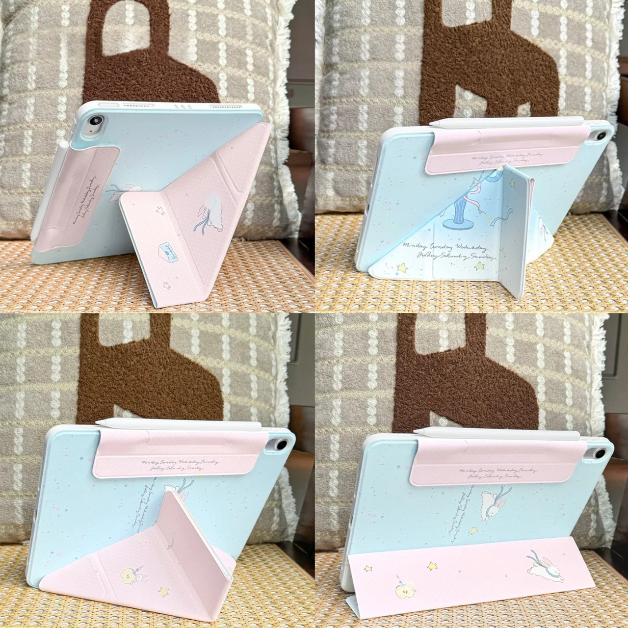 3+Y Fold iPad Case for 10th/11th Gen 2026 Air11 2025 Pro11 Mini6 Mini7, Magnetic Buckle Built‑in Pencil Pocket Smart Cover