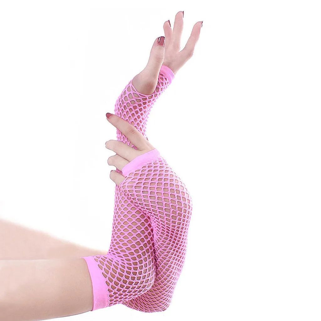 New Fashion Neon Fishnet Fingerless Long Gloves Leg Arm Cuff Party Wear Fancy Dress For Womens Sexy Beautiful Arm Warmer