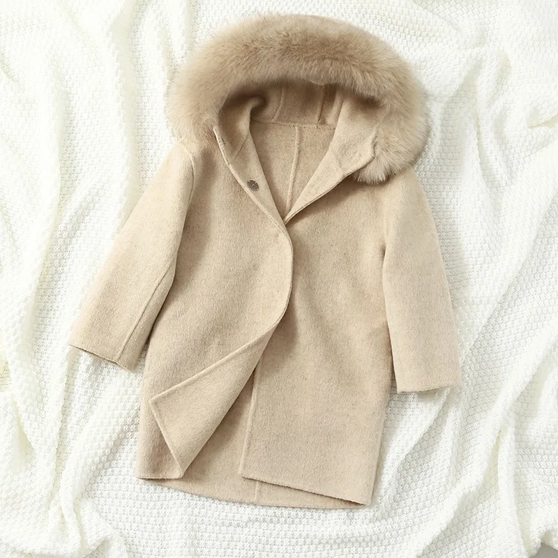 Hooded Double-sided Wool 2026 New Winter Children's Clothes Baby Wool Coat Girls Fur Coat Winter Clothes for Girls