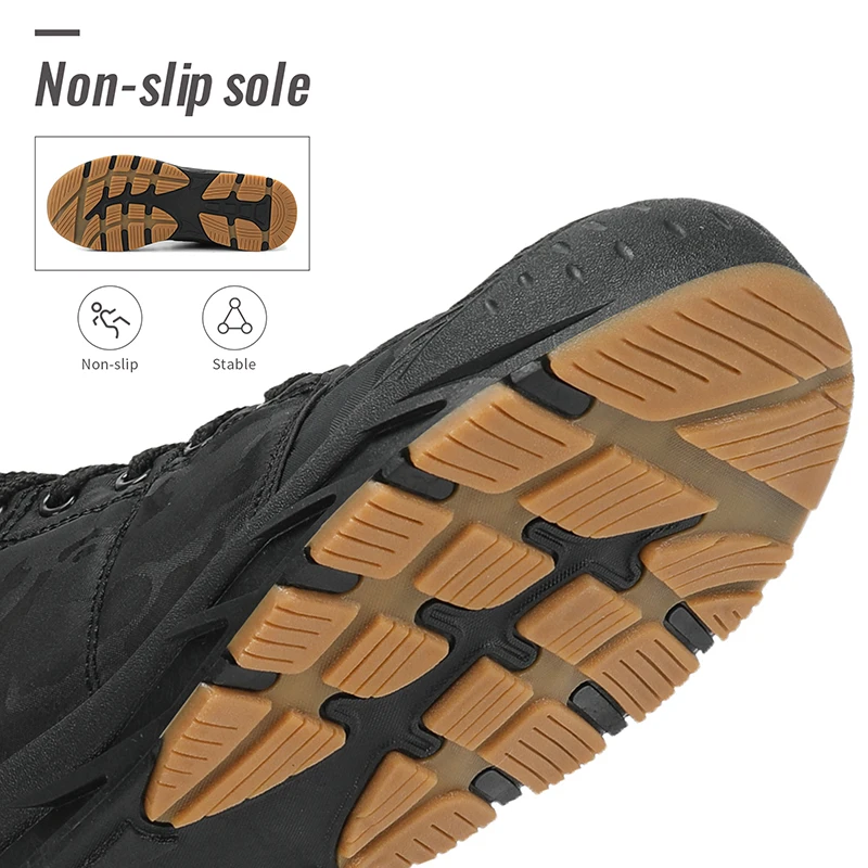 Herren-Schneestiefel mit hohem Schaft, wasserdicht, mit Fell gefüttert, Winterstiefel, rutschfest, isoliert, Outdoor-Wanderstiefel, für kaltes Wetter, zum täglichen Spazierengehen. – Detail 5