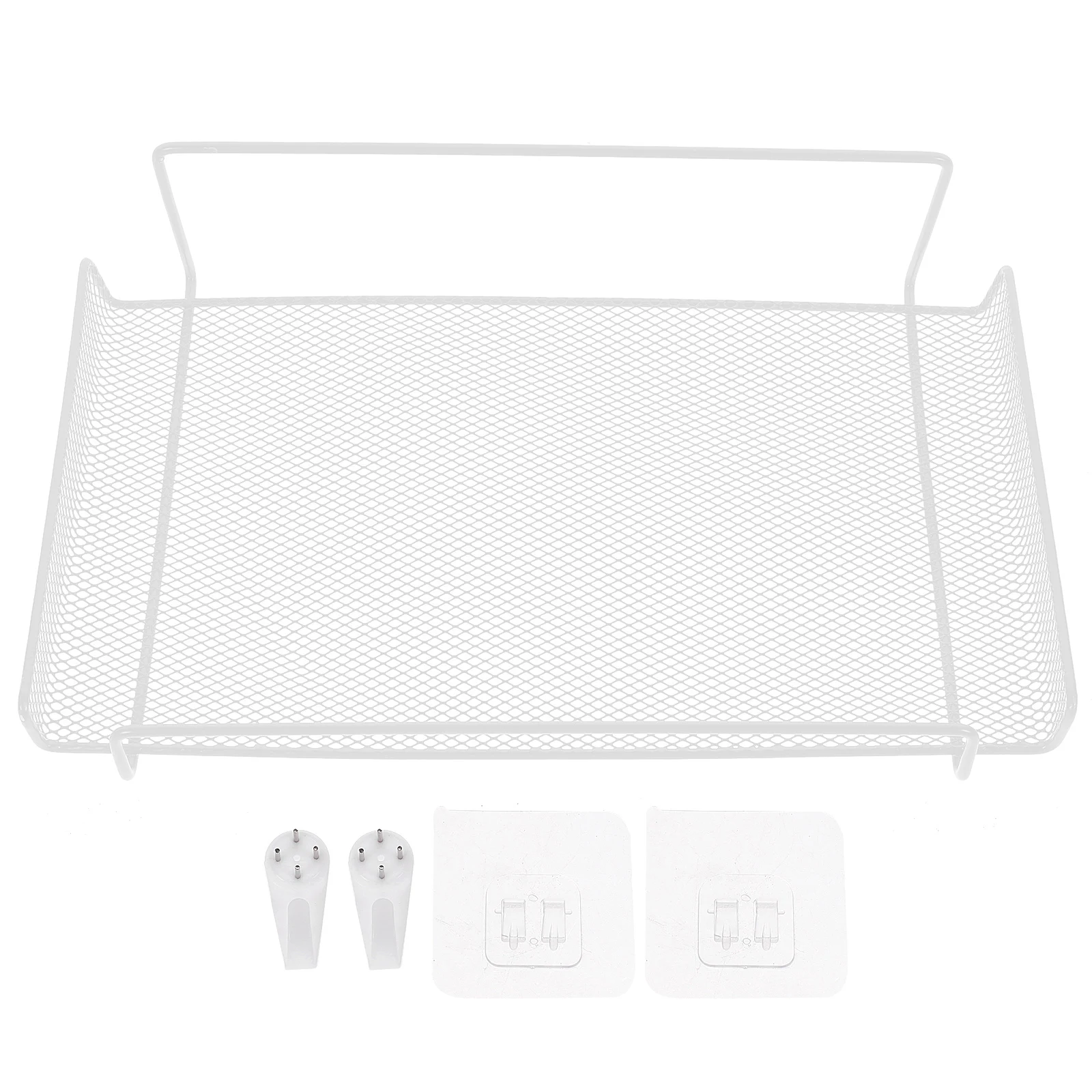 

Storage Wall Shelf Mount Bookshelf Wifi Router Rack White Mesh Hanging Black Shelves