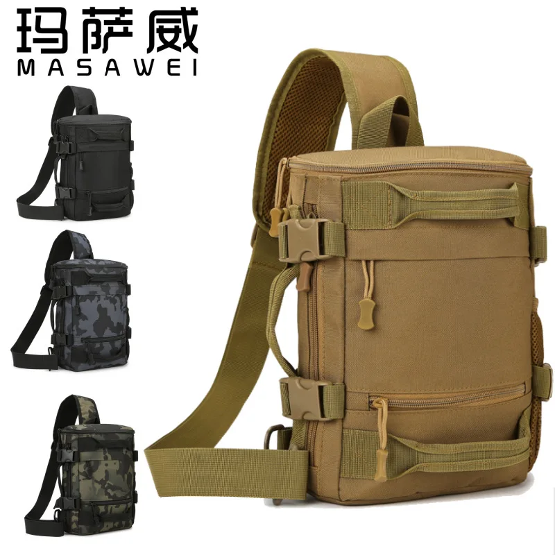 

Durable Oxford fabric multi-functional tactical bag, large-capacity portable outdoor sports single-shoulder crossbody chest bag
