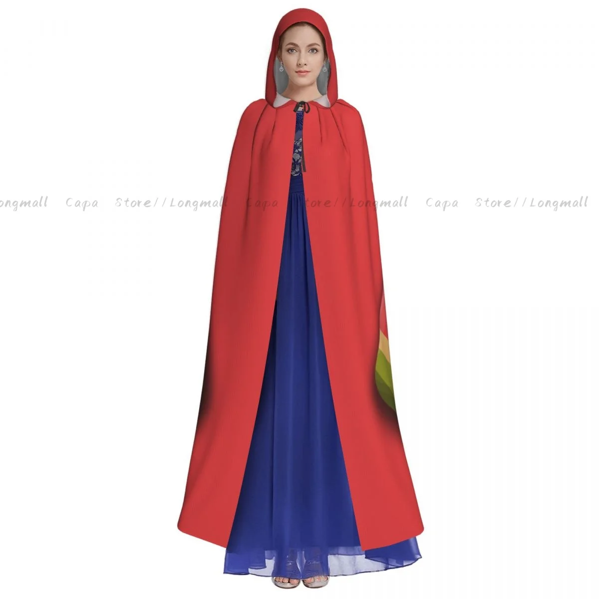Adult Vampire Cape Hooded Robe Watermelon Halloween Cloak Full Length Cosplay