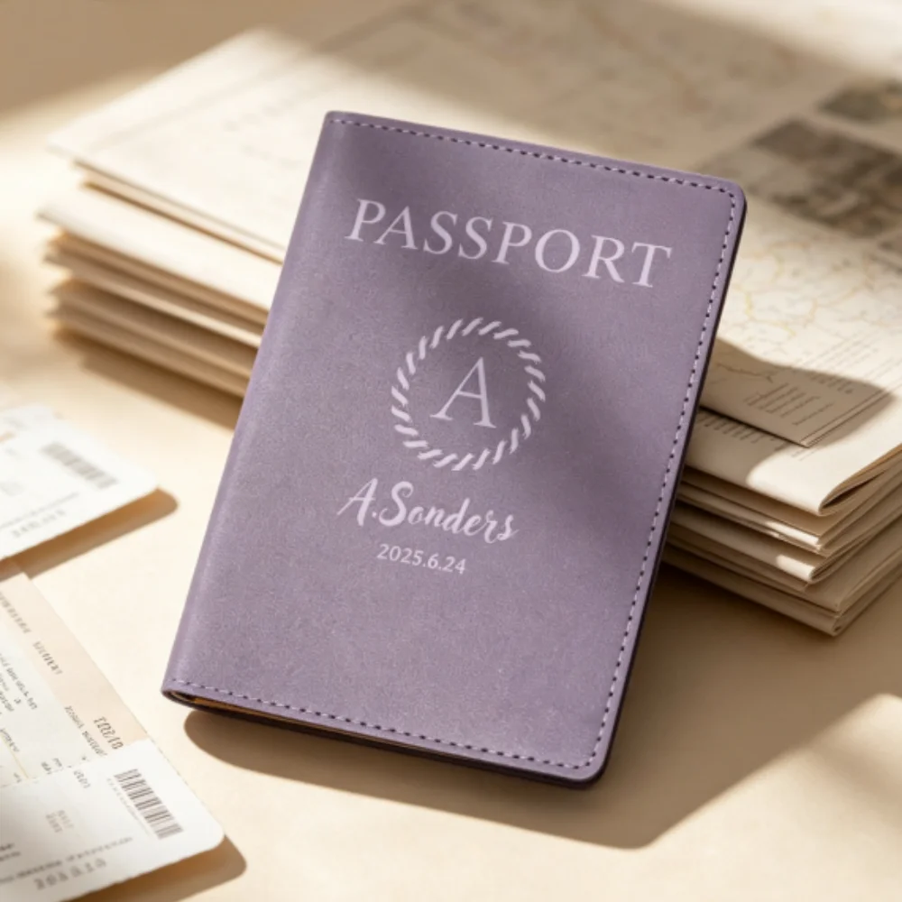 Classic Custom Name Print Waterproof Passport Bag,Multi-Slot Flight Document Protector, Stylish Personalized Outdoor Travel Gift
