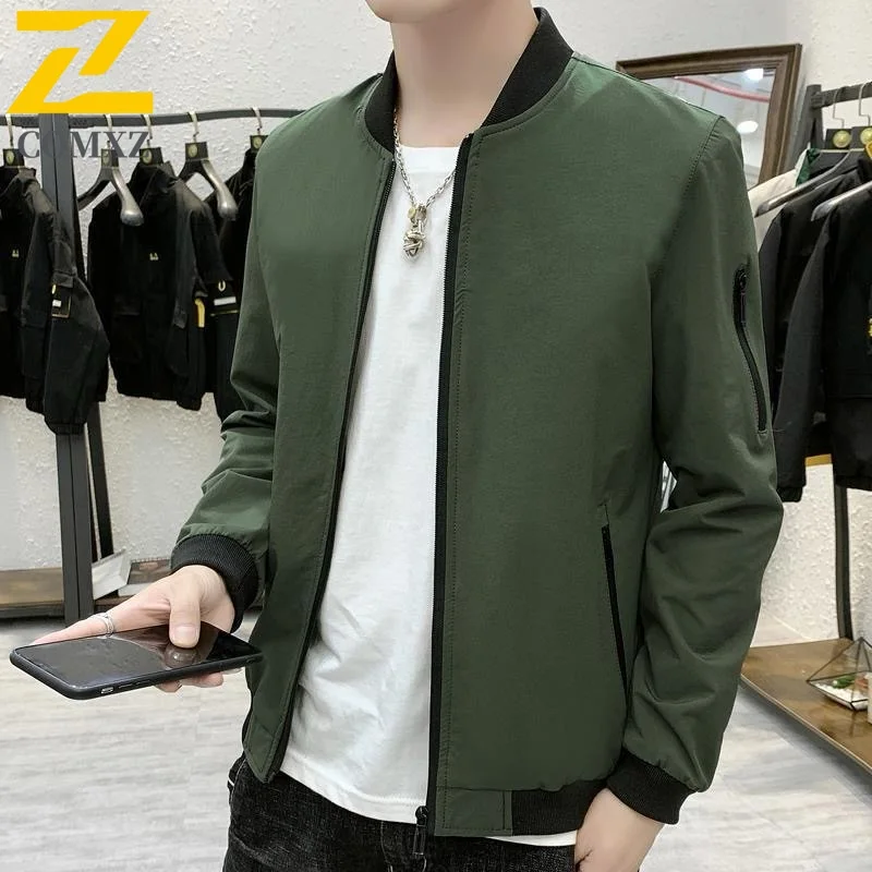 

Мужская куртка на весну и осень, новая тонкая, приятная для кожи, дышащая куртка с бейсбольным воротником, уличная повседневная универсальная мужская куртка на молнии