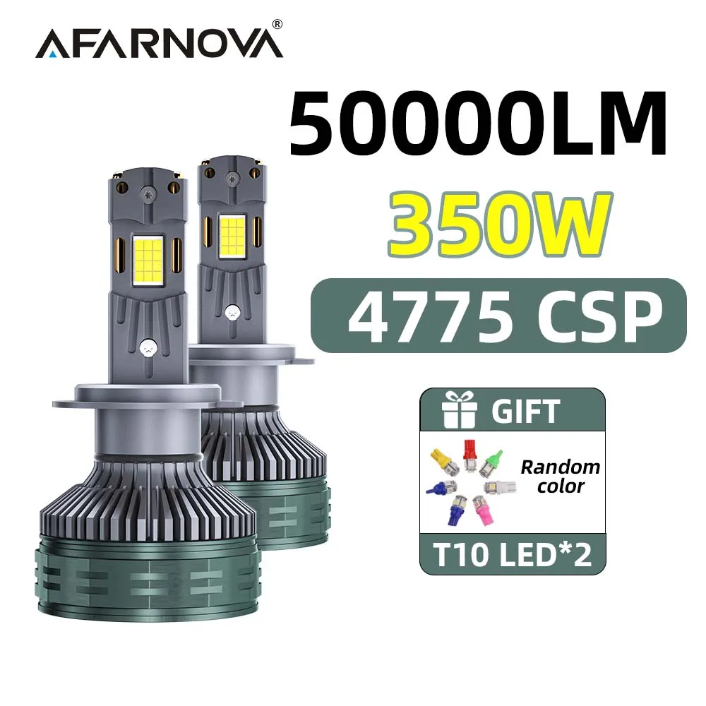 Afarnova High Power Headlight 2 Copper Tube 350W Headlight LED Car 50000LM H1 H4 H7 H3 H11 9005 9006 6000K Headlamp 12V