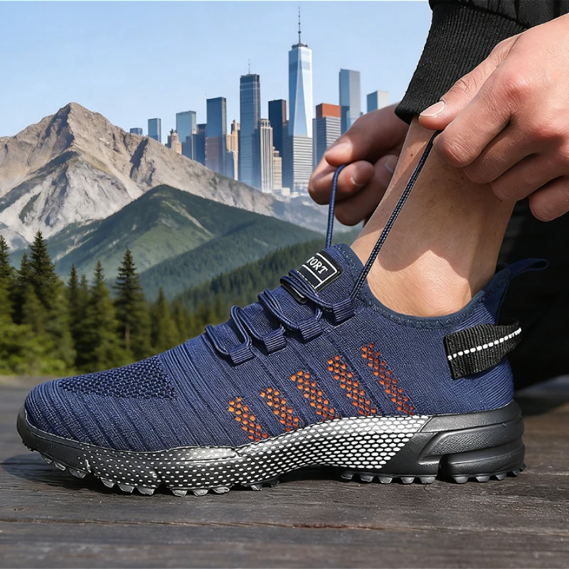 Trendy Men's Mesh Running Shoes Comfortable Urban Lightweight Sneakers Daily Outdoor Non Slip Causal Shoes Zapatillas De Deporte