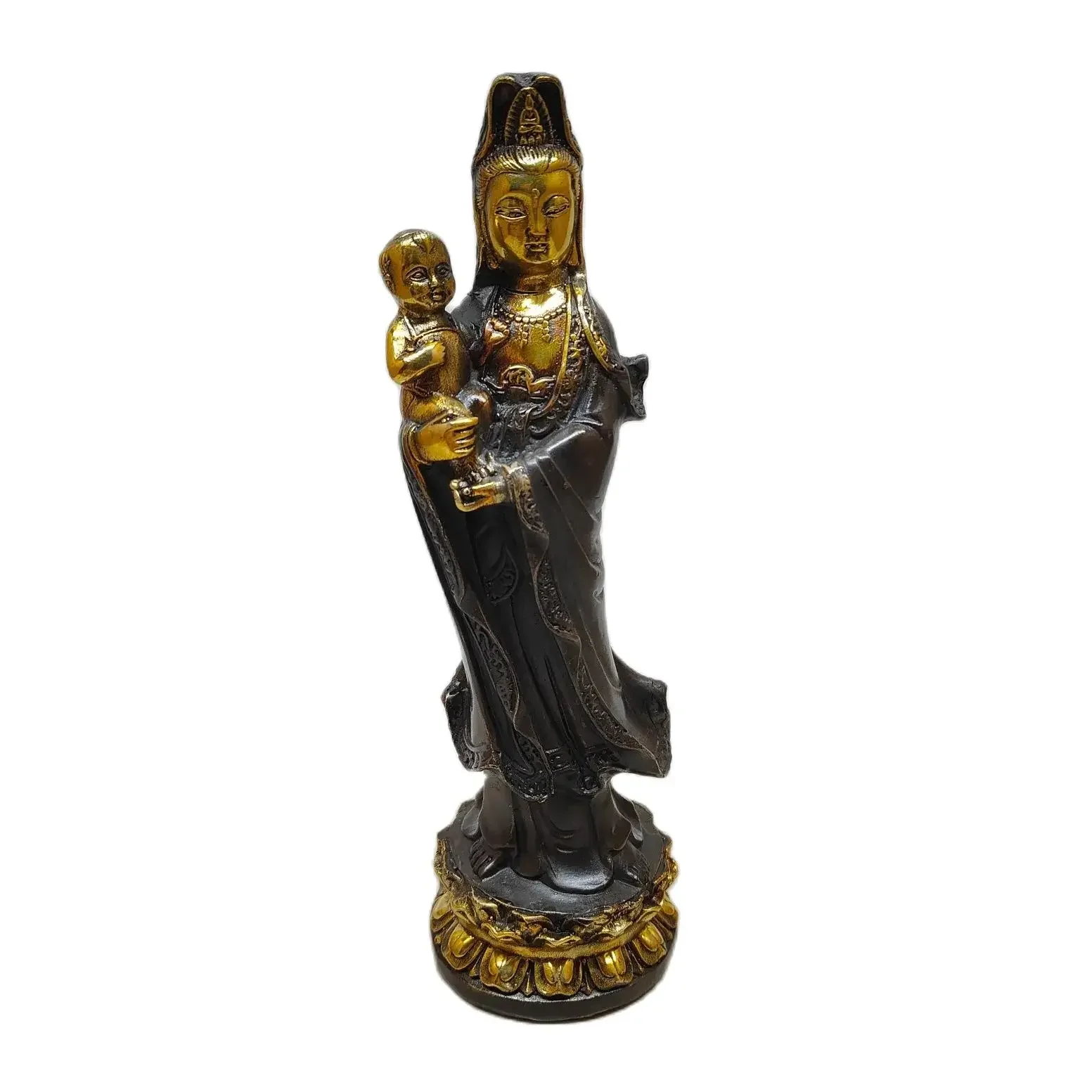 

Wholesale brass, purple copper, gilded Buddha statue, Guanyin decoration, gift giving, Guanyin feng shui ornaments