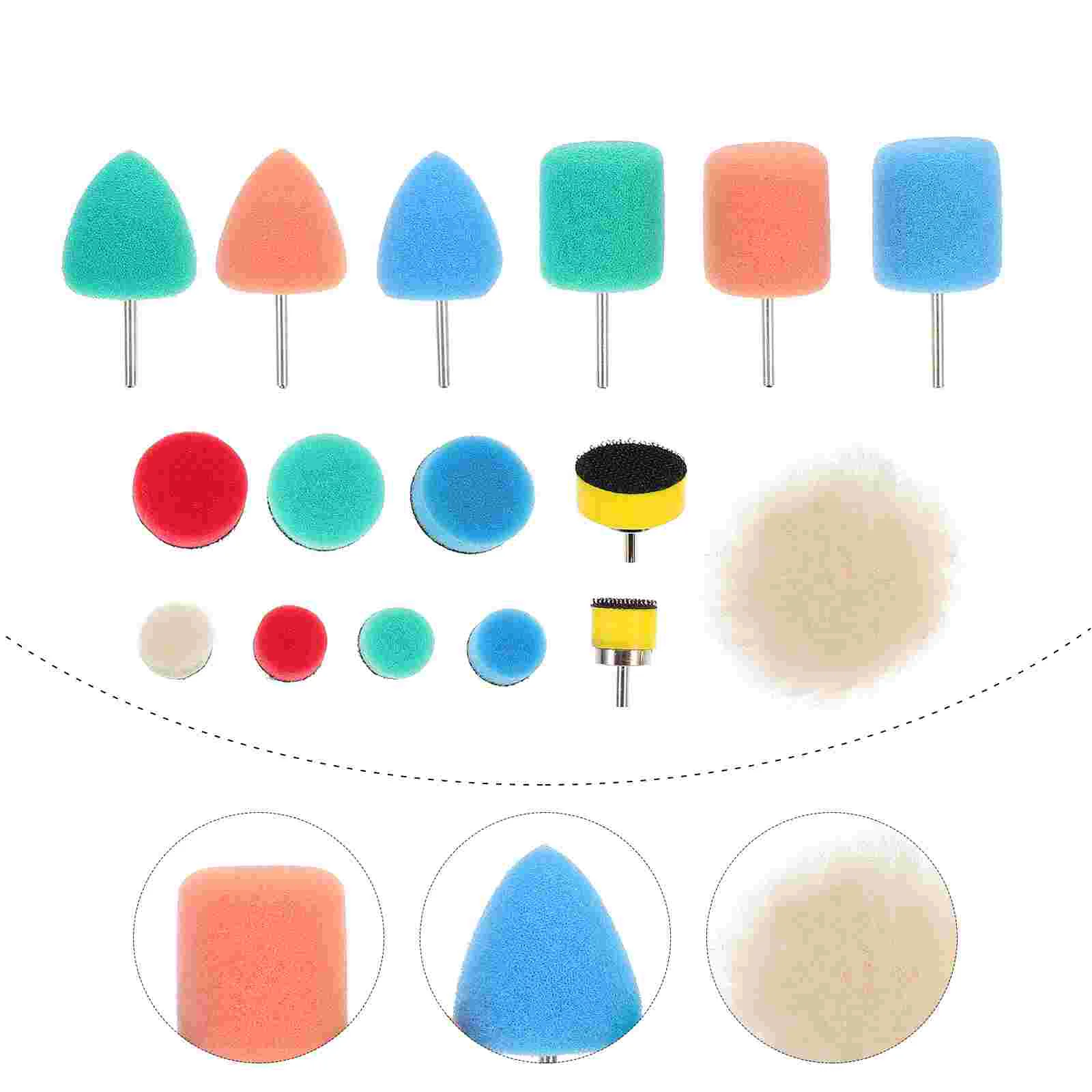 16 Pcs Polishing Sponge Car Care Products Wheel for Drill Buffing Pads Auto Polisher Mop Suite