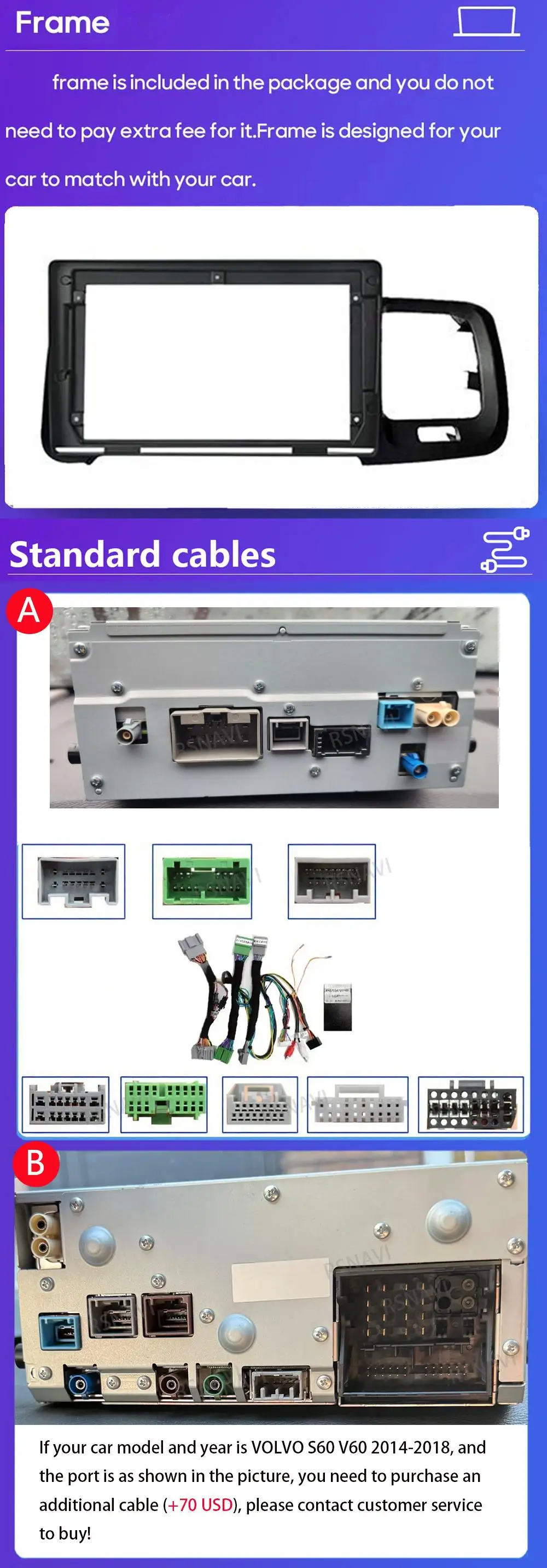 Android 16 Carplay Auto 2K Bildschirm Autoradio Multimedia-Player für Volvo S60 V60 2011 - 2020 Head Unit 360 2Din Autoradio Stereo – Detail 2
