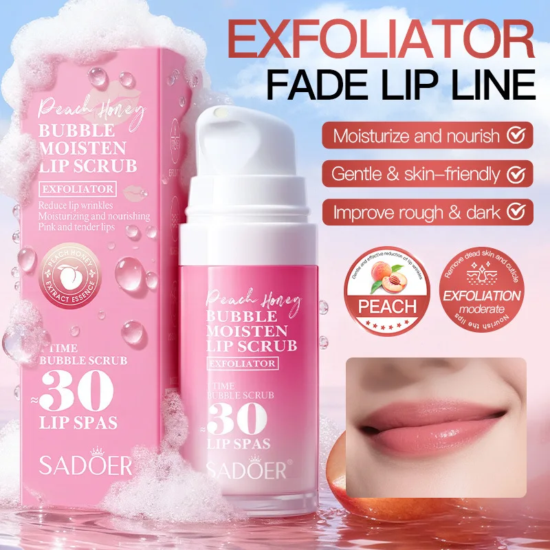 SADOER Bubble Lip Scrub Lips Brightening Moisturizing Anit-Wrinkles Nourishing Exfoliating Lip Cream Exfoliator Skin Care