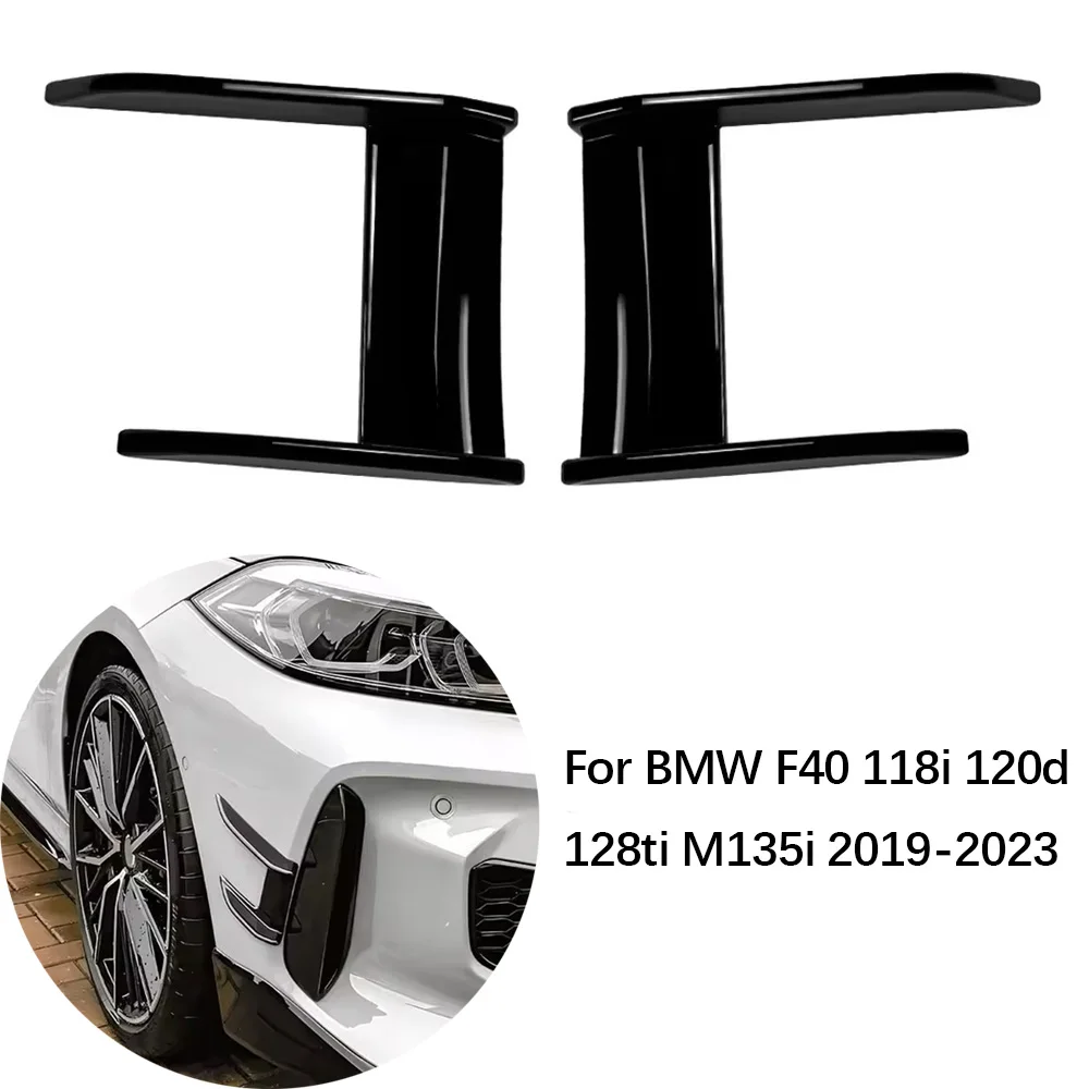 

For Bmw 1 Series F40 120i 128ti 118i M135i 2019-2023 M Performance Front Bumper Lip Side Spoiler Splitter Cover ABS Gloss Black