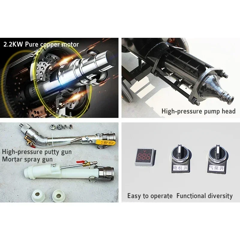 Site Construction Works Factory Sale Brick Wall Cement Sprayer Machine Concrete Paint Mortar Plaster Spray Machines for Site Use