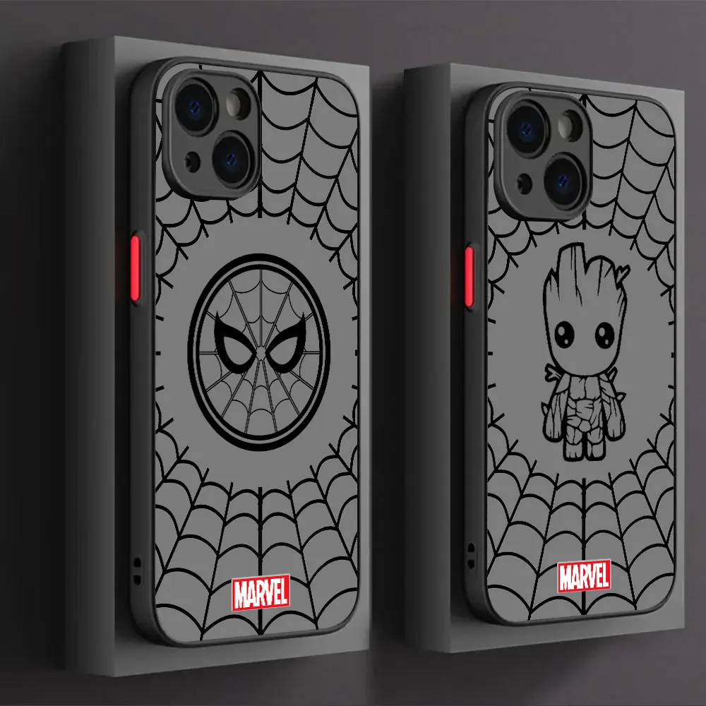 Marvel Heroes Logo Matte Shockproof Phone Case Cover For APPLE iPhone 12 11 8 7 6 6S X XS XR PRO MAX PLUS 5G