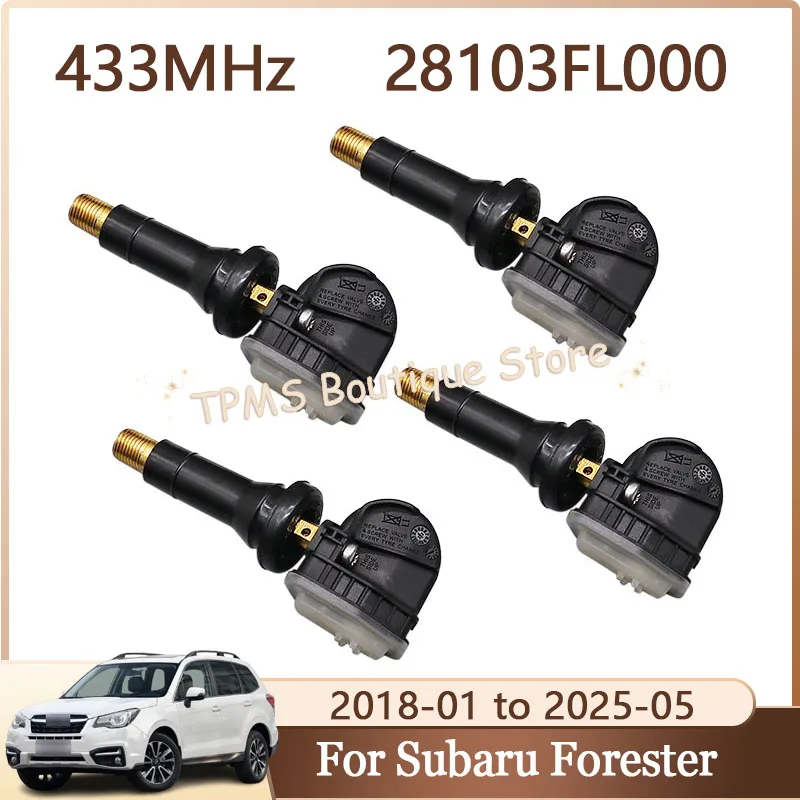

28103FL000/FL00A 28103FL001 4pcs 433MHz TPMS Tire Pressure Monitor System For Subaru Forester Impreza Outback XV Legacy Ascent