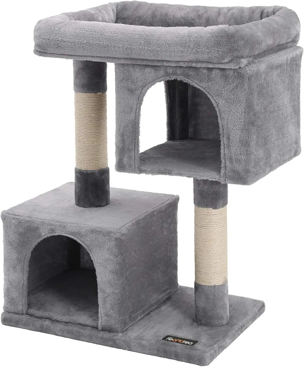 Feandrea Cat Tree, 33.1-Inch Cat Tower, L, Cat Condo For Large Cats Up To 16 Lb, Large Cat Perch, 2 Cat Caves, Scratching Post,