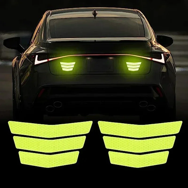 3Pcs Motorcycle Stickers Reflective Warning Trapezoidal Arrow Tail Fender Racing Bumper Decal Adhesive Tape for Car Truck Bike