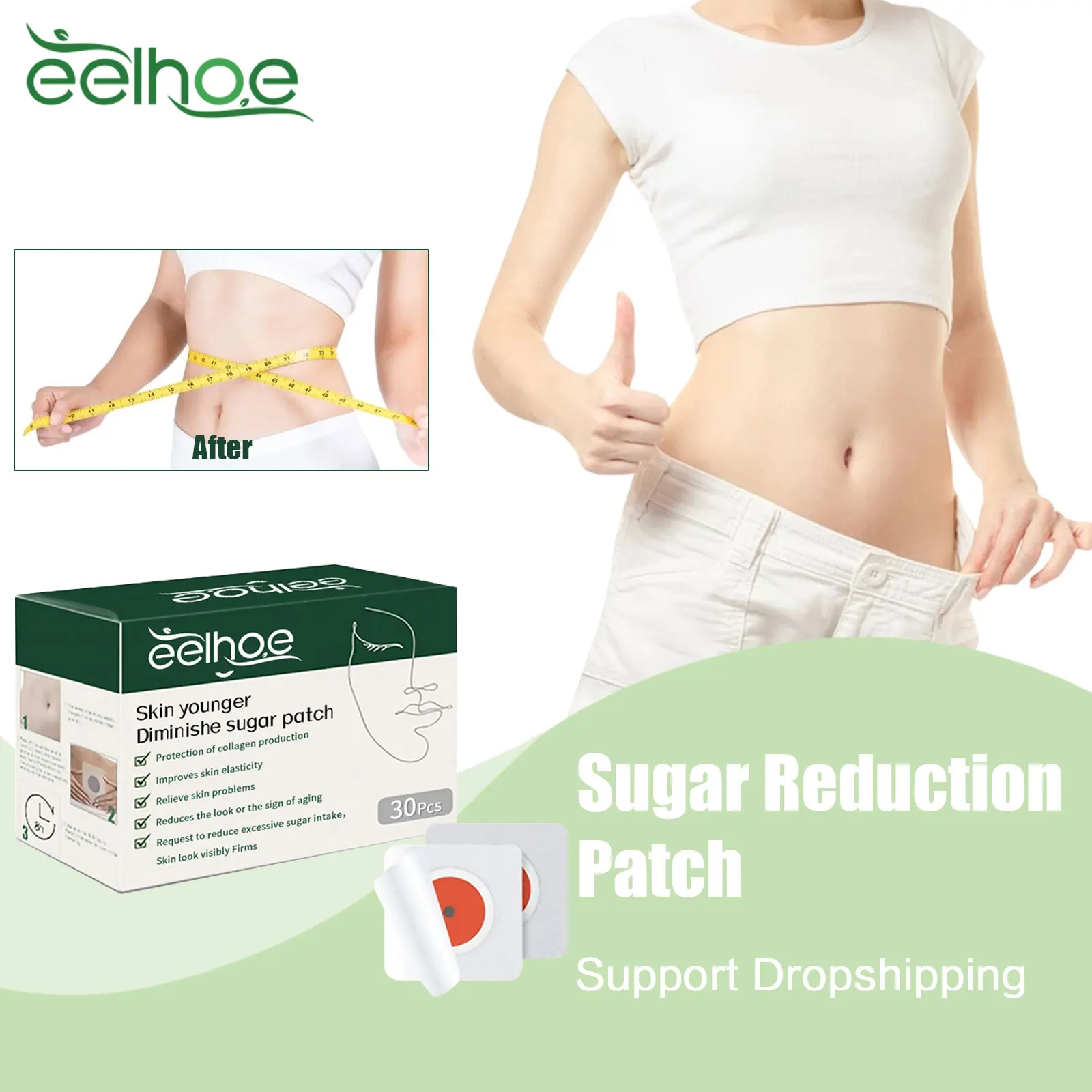 

﻿Sugar Reduction Patch Control Sugar Intake Improve Skin Darkness Delay Aging Promote Fat Burning Health Slimming Navel Sticker