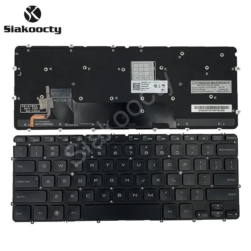 

Siakoocty Us backlit New laptop keyboard for DELL XPS 12 13 XPS13D 13R L321X L322X Laptop Black