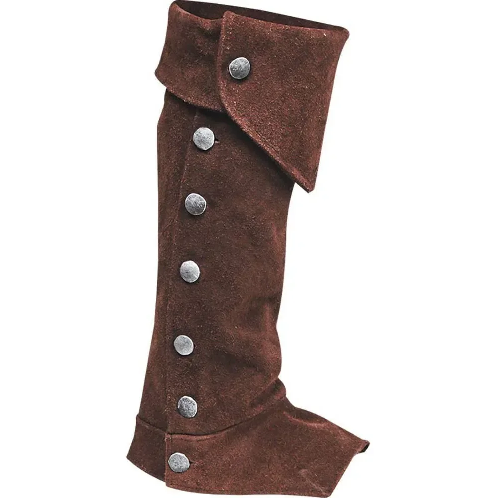 Mittelalterliche Retro Gothic Punk Beinrüstung Wikinger Krieger Ritter Verband Beinschutz Männer Cosplay Piraten Schuhe Abdeckung Stiefel Fußschutz