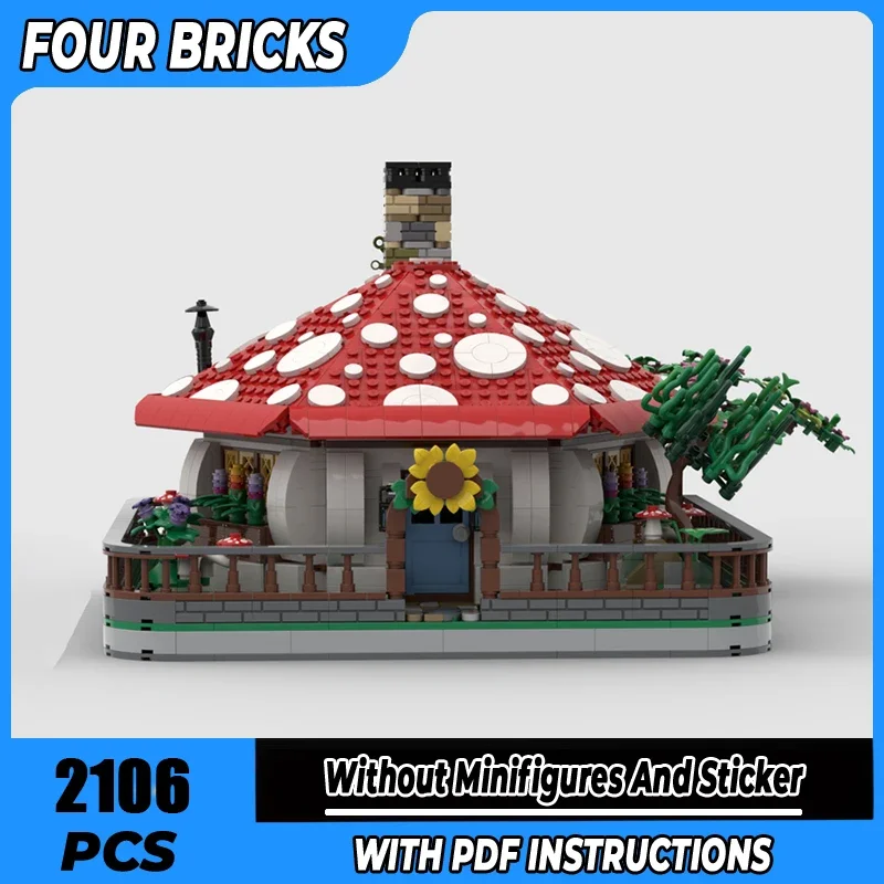 Moc Building Blocks Mushroom House Technology Modular Bricks Model  Gifts Christmas Toys DIY Sets Assembly