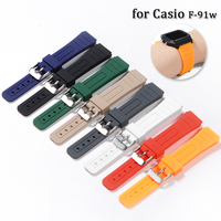 Soft Silicone Strap 18mm for Casio F-91w Watch Band Waterproof Rubber Bracelet Sport Replacement Wristband Universal Watchbands