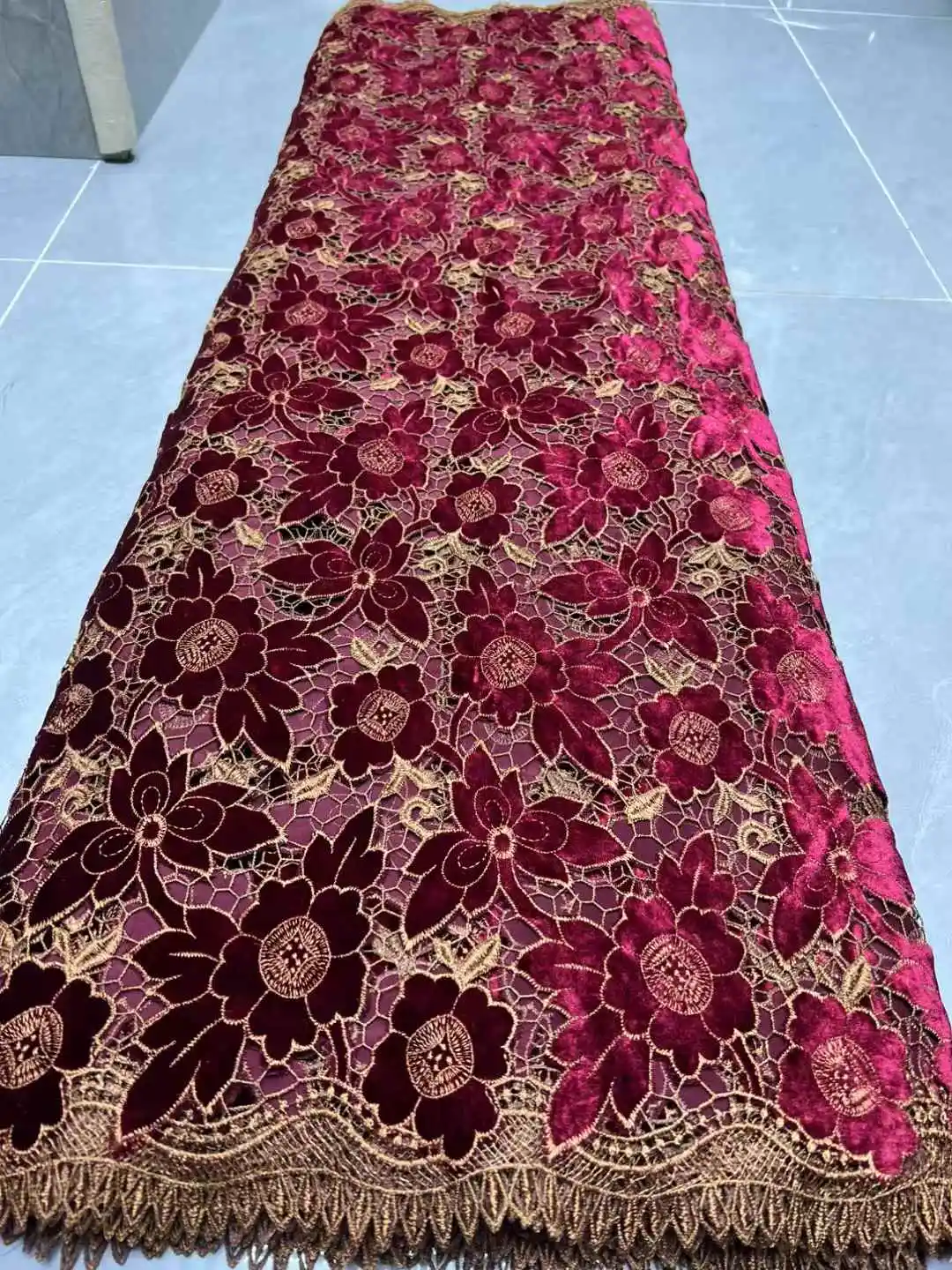Африканская кружевная ткань 2026, высокое качество, нигерийская кружевная ткань, бархатная лазерная вышивка, сетчатый шнур, кружево для свадебного платья, 5 ярдов