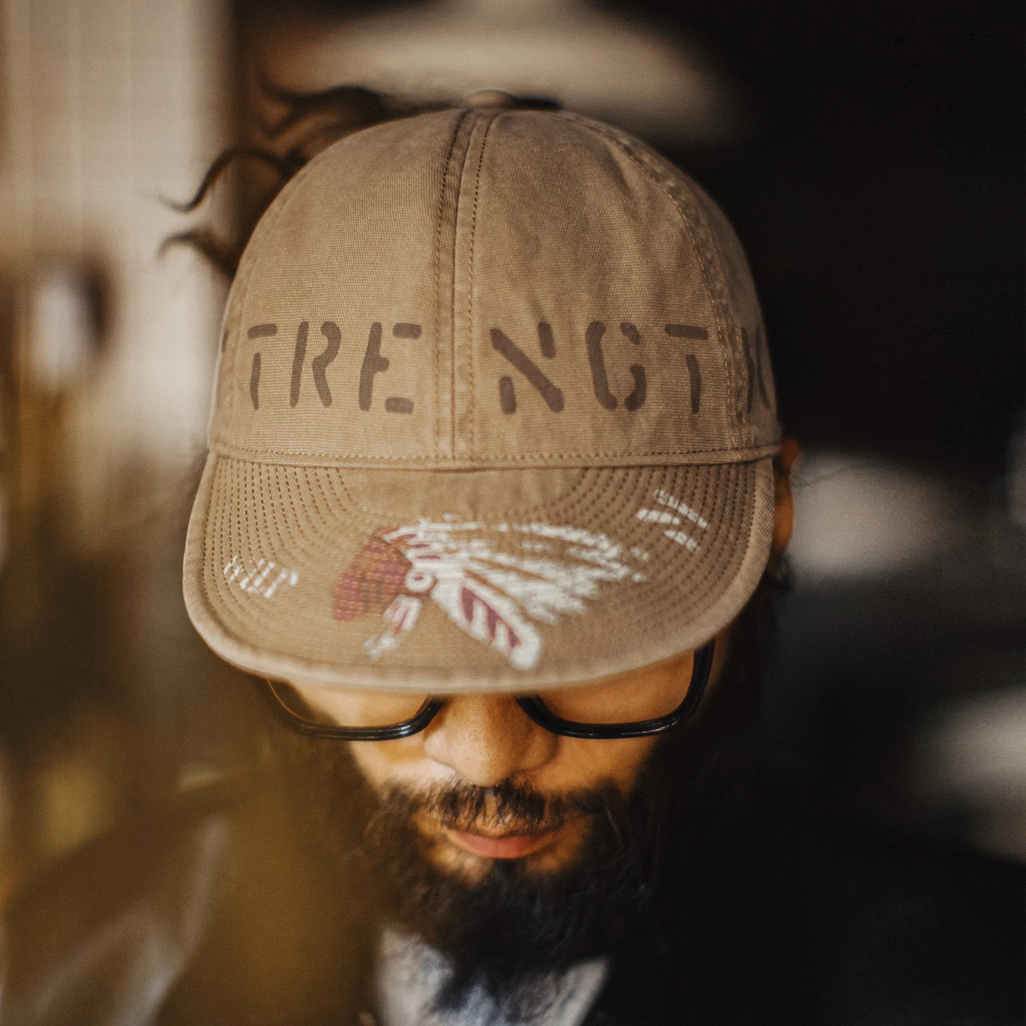 Maden Men's Canvas Mechanic Cap Vintage Brown 6 Panel Flat Brim Baseball Cap Workwear Utility Hat Casual Streetwear Outdoor