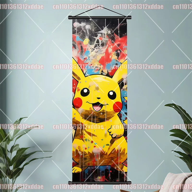 Vibrant Pikachu Pokémon Wall Art Scroll - Center Print Charming Cute Design Ideal for Fans Room Decoration Warm Atmosphere view 6