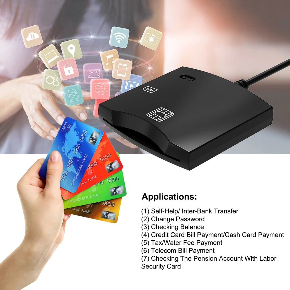 Lettore di Smart Card USB ICCID lettore elettronico DNI per EMV IC Bank Card Citizen Chip carta d'identità lettore di carte d'identità DNIE CAC