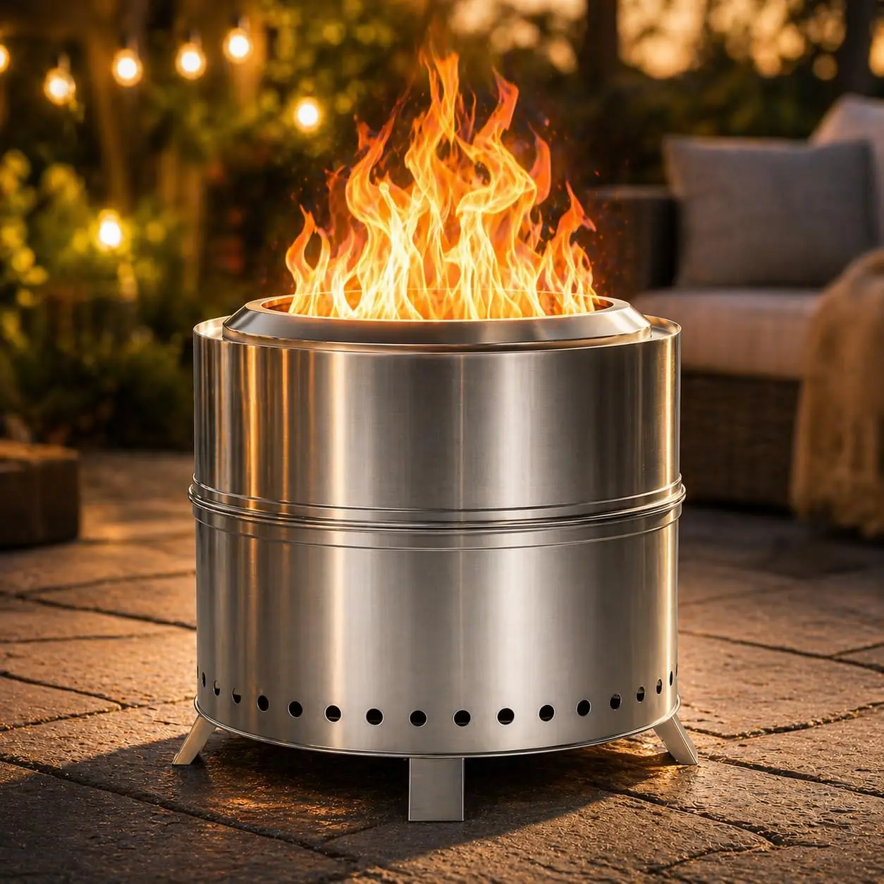 Smokeless Fire Pit 19.3 Inch Stainless Steel Outdoor Wood Burning Firepit with Carry Bag, Portable Bonfire Stove for Backyard