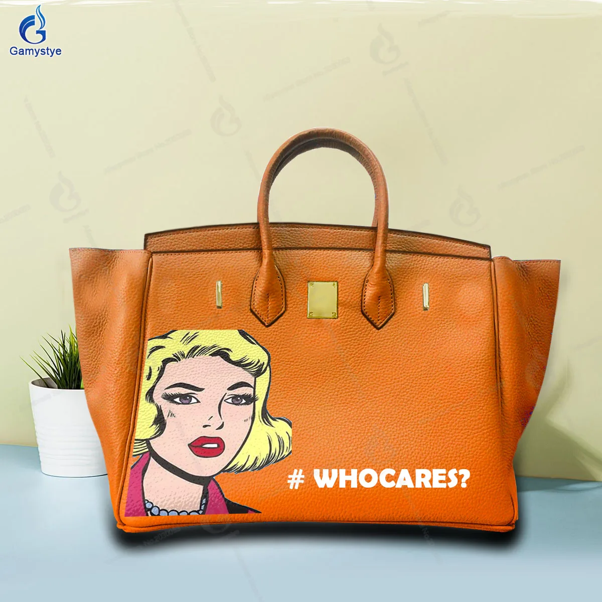 Personalizar bolso Art Printed A beautiful lady with short yellow hair Bag Ladies purses and handbags Messenger Clutch Totes New