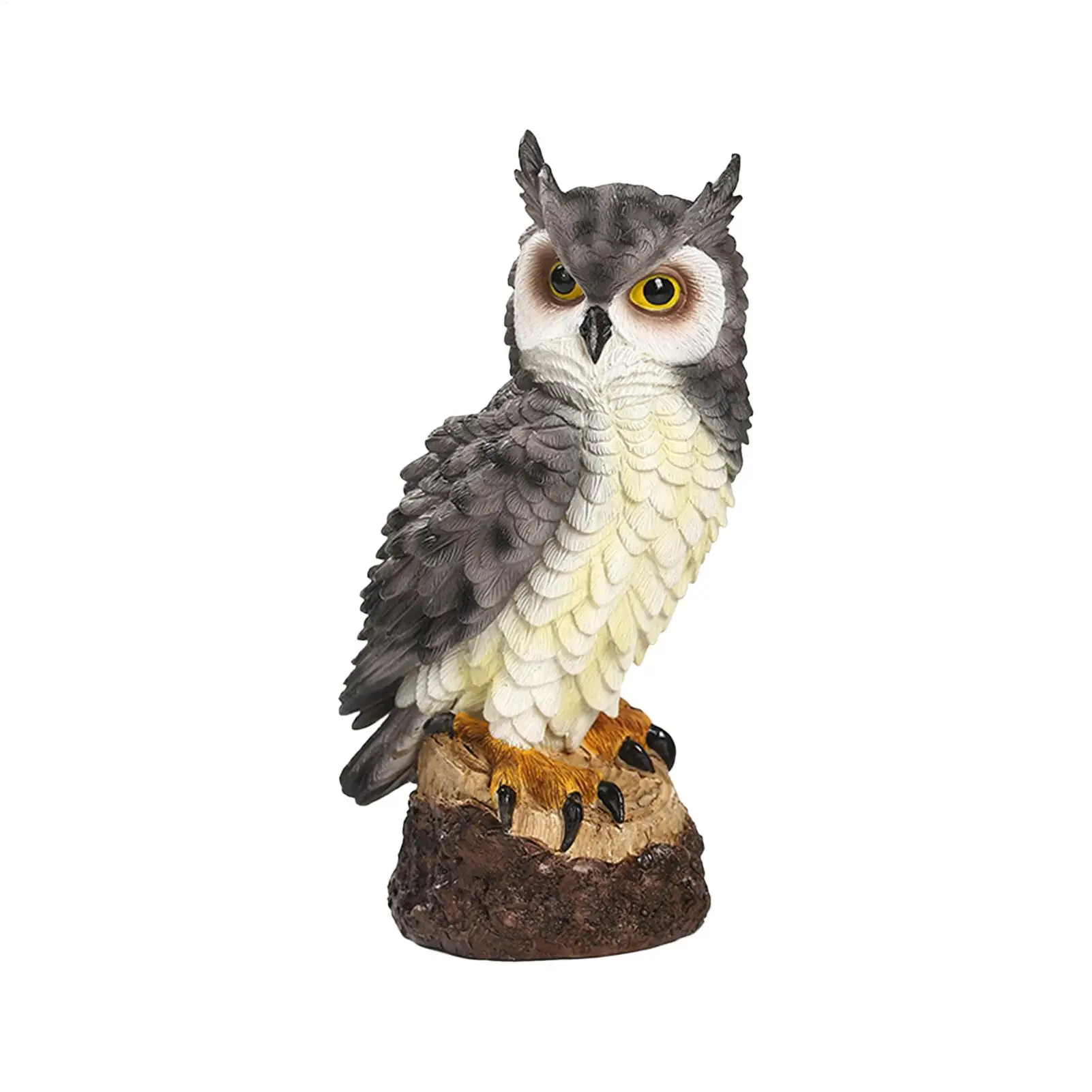 

Owl Figurine Garden Owl Resin Decorative Realistic Animal With Serious Expression For Outdoor Indoor Lawn Yard Dock Mantel Pool