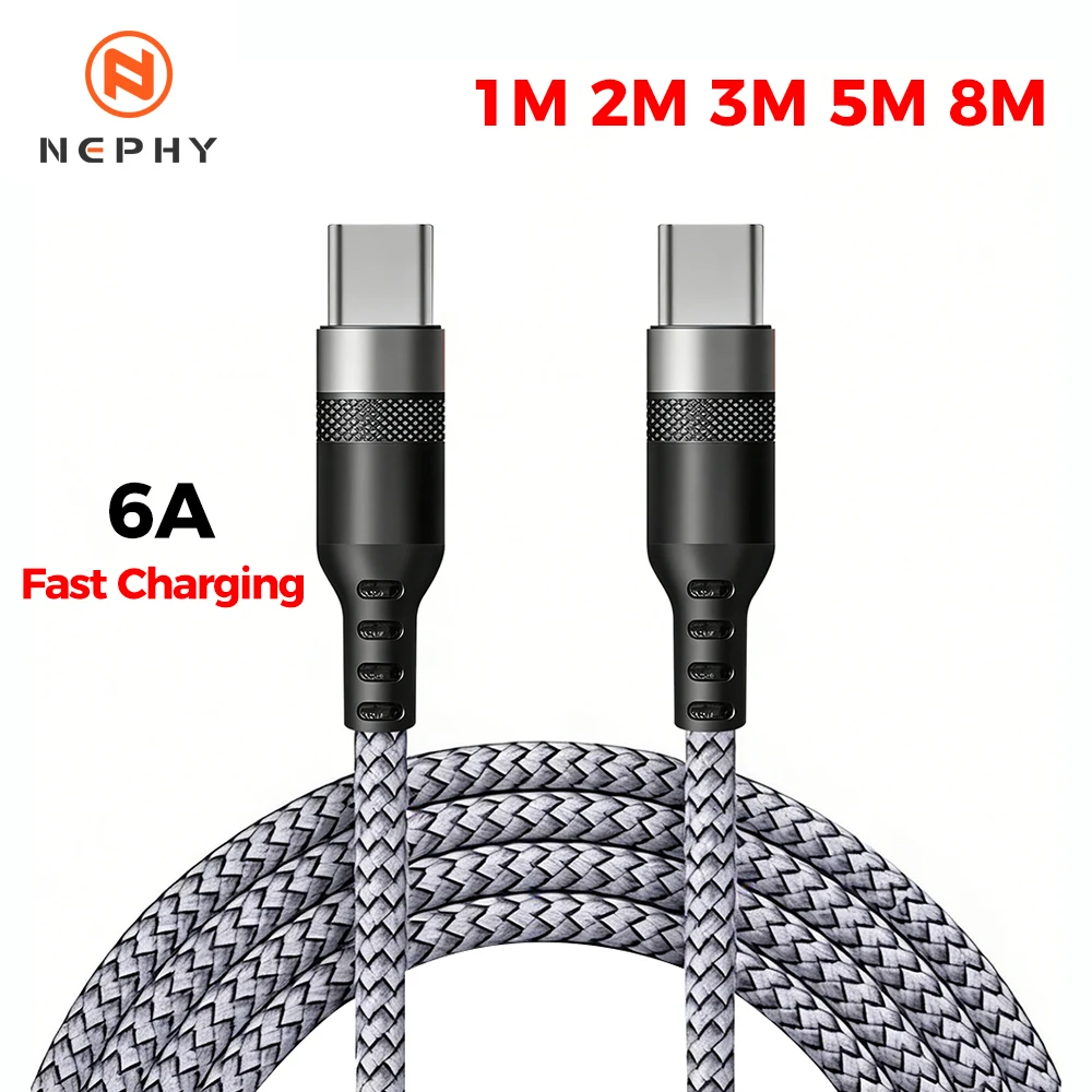 Câble USB-C vers Type-C PD 60W à charge rapide, rallonge de données pour iPhone 15 16 17 Pro Max Samsung Xiaomi Huawei 1m 2m 3m 5m 8m