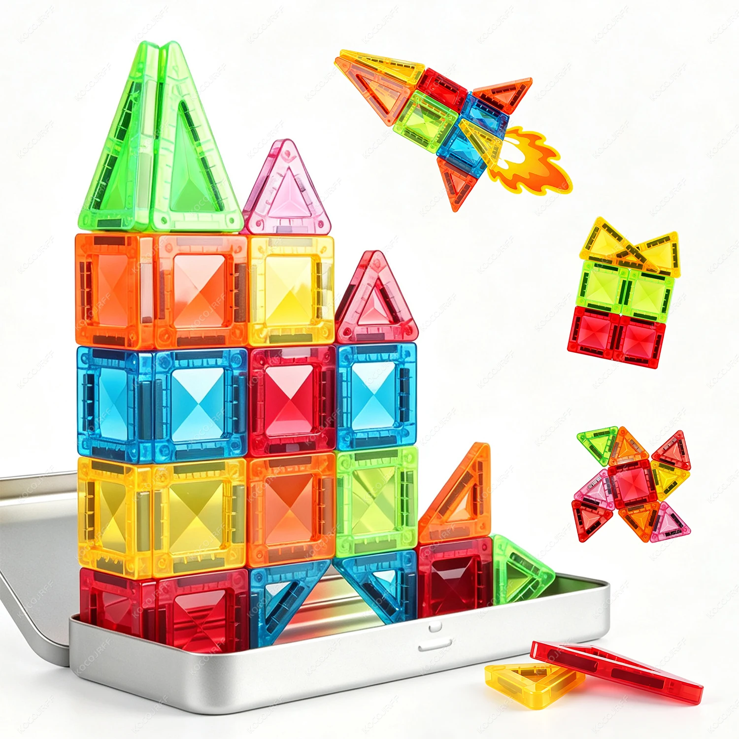 22/35/48pcs mini travel magnetic building block toys, children's building learning toys, ideal birthday gift, Random colors