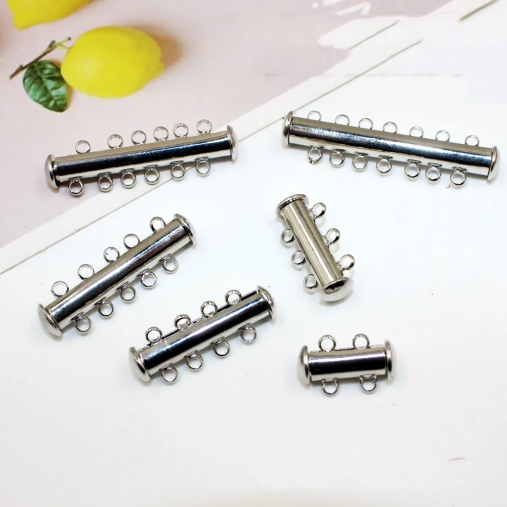 

10Pcs Pearl Multi Strand Magnetic Tube Lock Clasps Connectors DIY Jewelry Making Findings for Necklace Bracelet
