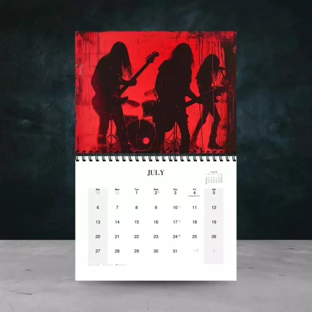 

Gift 2025 Punk Art Calendar Paper Hangable 12 Month Calendar Creative Monthly Hanging Calendars