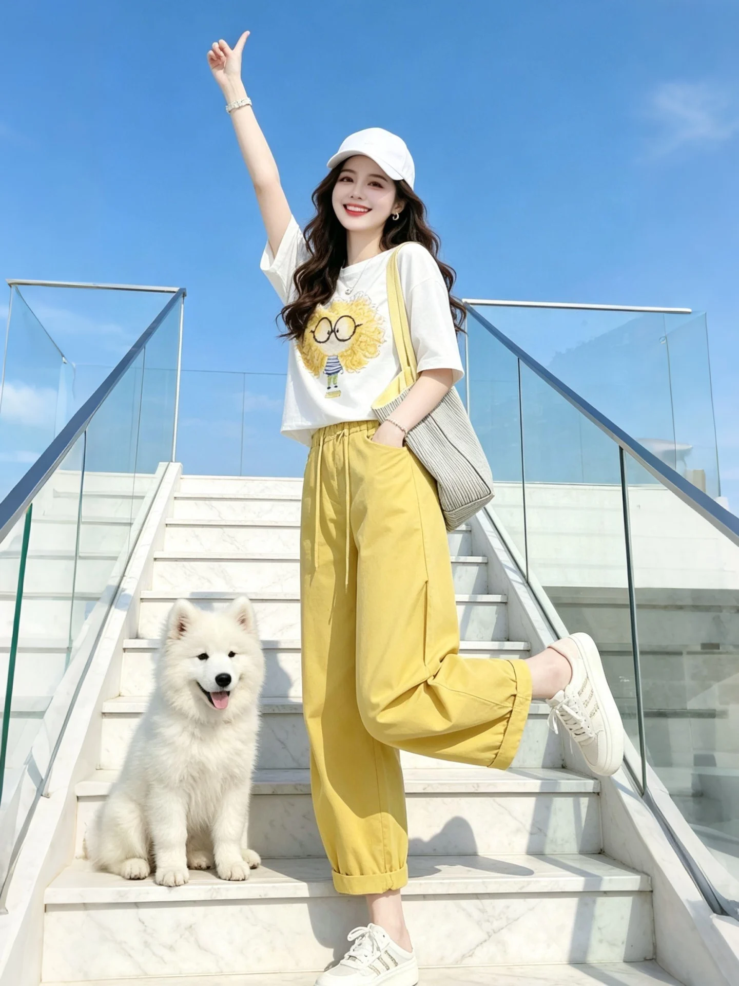 

Summer 2026 Fashionable Loose Printed Short Sleeve T-Shirt And Wide Leg Pants Women's Set Casual Breathable Comfortable Clothing