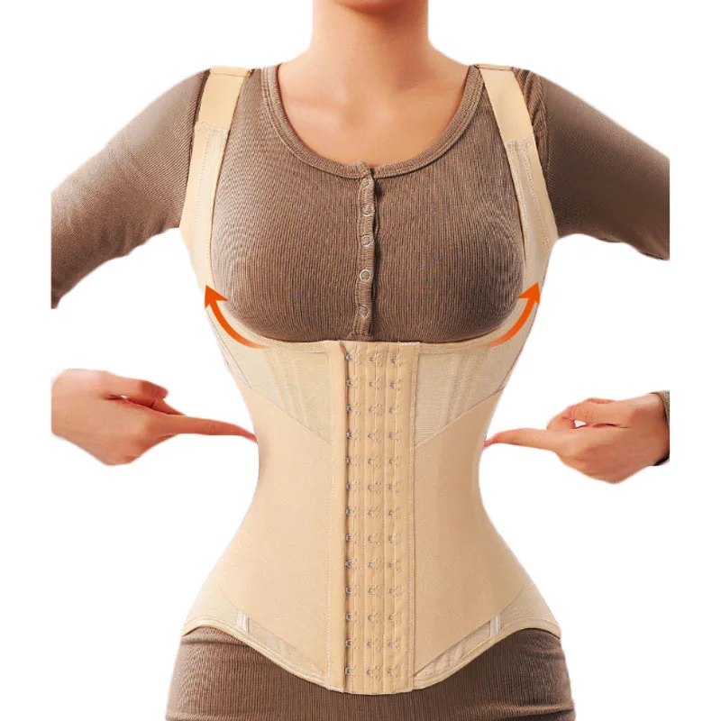 

Dimmkof Tummy Control Corset Tank Open Bust Slimming Girdle Lumbar Support Body Shaper Tops Hourglass Waist Cinchers Postpartum