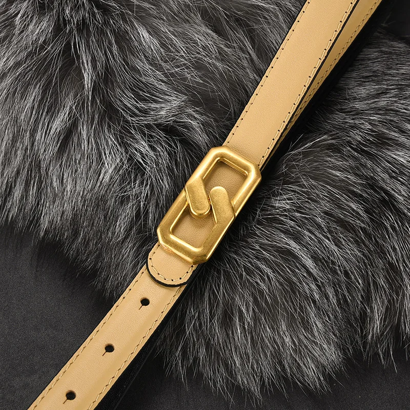 New Luxury Womens Skinny Belts Womens Genuine Leather Thin Belt with Gold Buckle Designer Belts for Pants Jeans Dresses