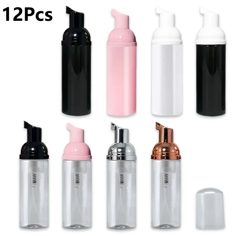

12Pcs 60ml Transparent Foam Pump Bottle Empty Shampoo Lotion Bottles Travel Portable Hand Sanitizer Mousse Container For Travel
