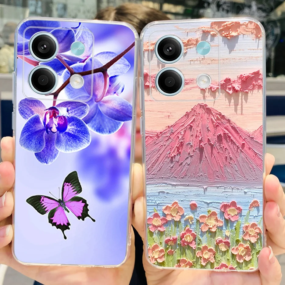 For Xiaomi Redmi Note 13 4G Case Luxury Painted Cover Clear Silicone Phone Case For Redmi Note 13 Pro Plus Note13 Pro Soft Shell