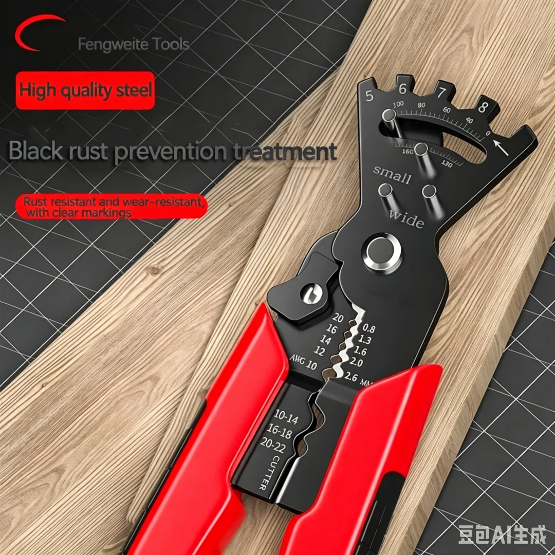 Labor Saving Electrical Terminal Crimping Pliers Wire Strip Cut Bend Tool For Male Female Plug Distribution Box Connector