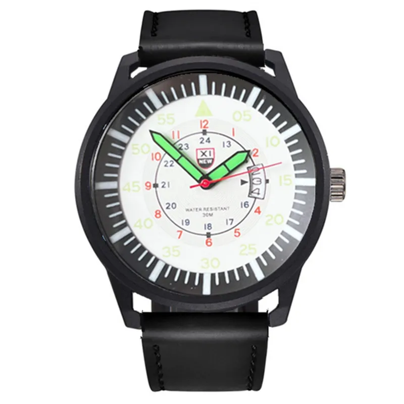Reloj Hombre Original XINEW Brand Boys Watches Men Fashion Leather Band Sports Date Quartz Watch Black Relogios Masculinos 2025