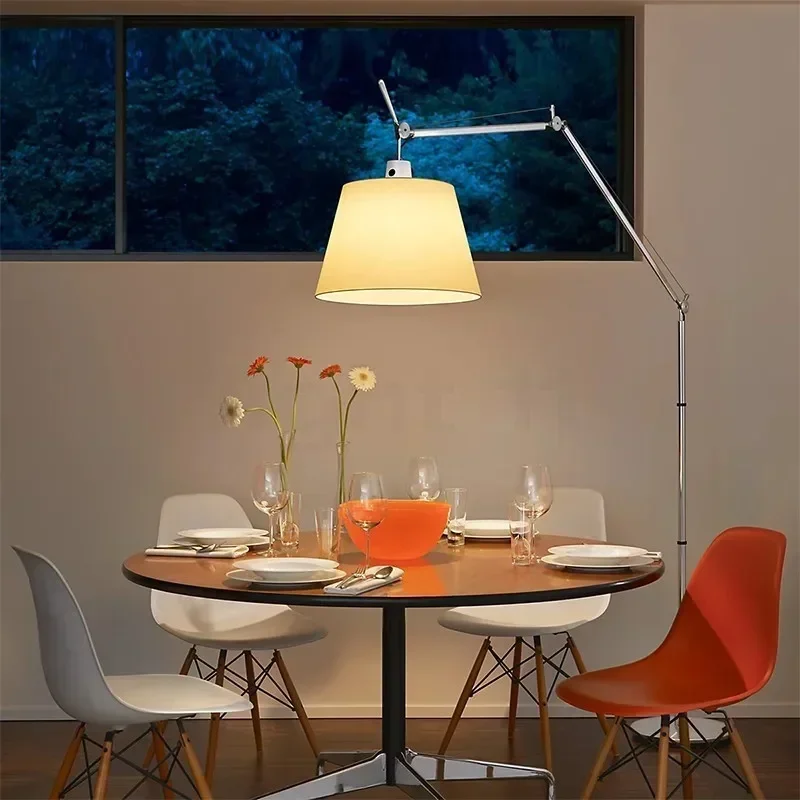 Long Swing Arm Floor Lamp  Adjustable Fishing Light for Living Dining Room Sofa Study Simple Reading