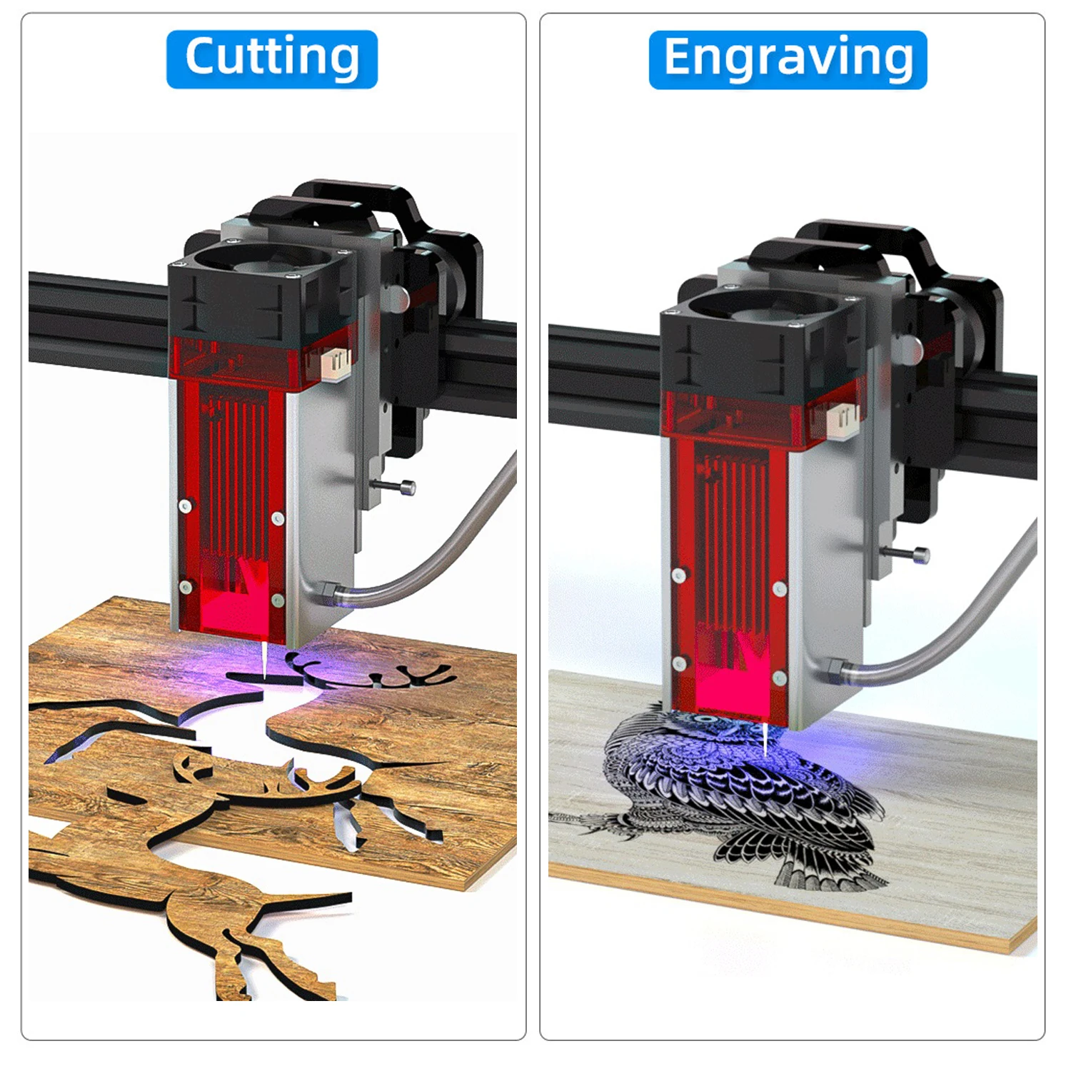 Imagem -04 - Cabeça do Módulo do Laser da Gravura de Zbaitu 10w com Assistência de ar para a Máquina do Gravador do Laser Sculpfun s9 s6 Atomstack a5 A5pro Ortur 12v