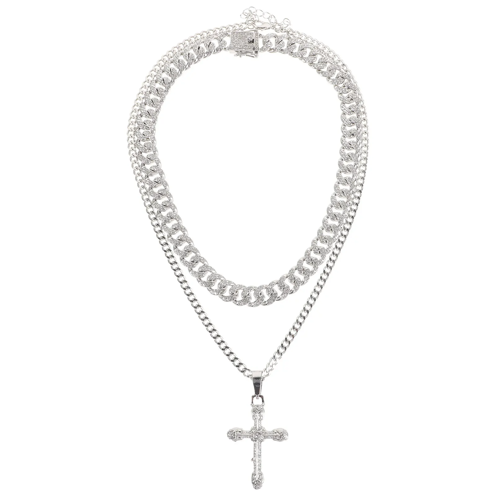 

Chain Accessories Layering Necklace Jewelry for Men Cross Pendant